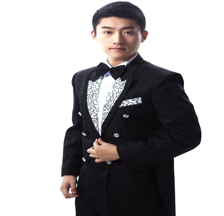 男士燕尾服韩版出租_伴郎礼服男主持人服装
