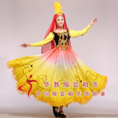 少数民族服装_新疆舞演出服装_维吾尔族表演服装