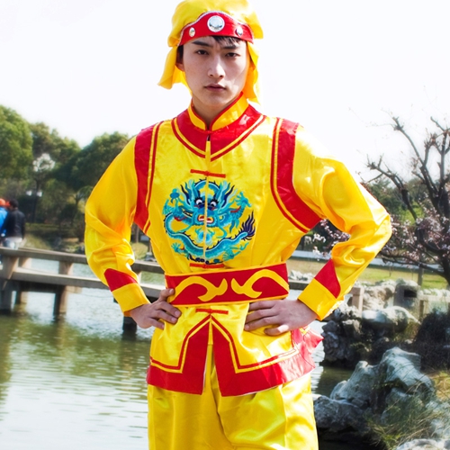 男秧歌舞蹈服装_舞龙舞狮表演服_花车演出轿夫服装