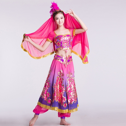 民族舞蹈演出服_维吾尔族服装_新疆舞服装