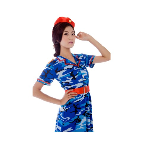 华舞首款独家海军女兵蓝色迷彩服服装演出服出租