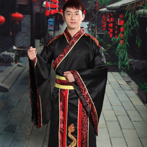 婚礼新郎汉服礼服_龙凤呈祥男款喜服_直裾美人心计服装