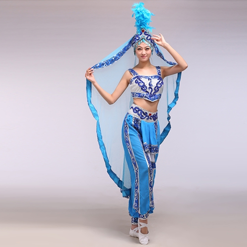 新疆舞蹈演出服_印度舞舞蹈服装_维吾尔族服装