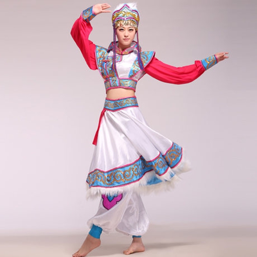蒙古舞蹈女式服装_少数民族演出服装_年会舞台演出服
