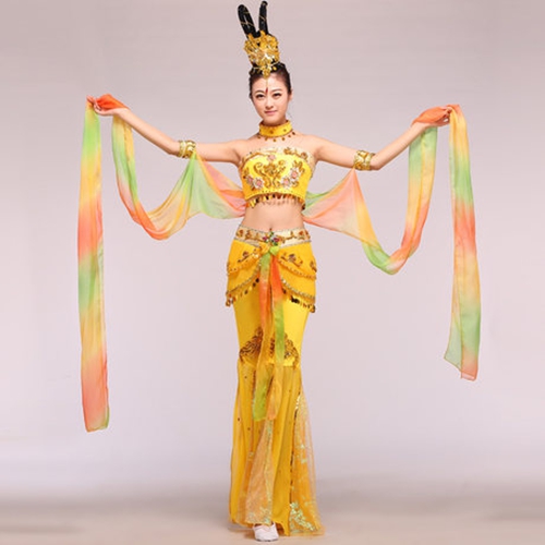 民族舞演出服装_飞天舞蹈演出服装_敦煌舞蹈飞天服装- 南京华舞服装租赁