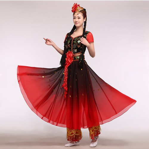 民族舞表演服装_新疆维族舞蹈服装_花儿为什么这样红舞蹈服