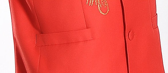 红色绣龙中山装礼服