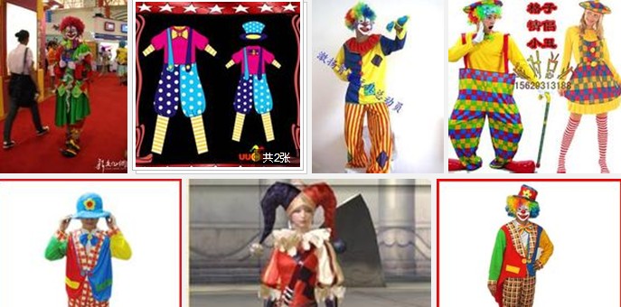 小丑服装是如今流行时尚的一个演出搞笑元素。小丑服装演出服一般在万圣节的时候也最为一个搞怪服装。 下面小编来介绍下有点卡通小丑服装: 设计前言: 波点圆与条形图案的拼接营造出强烈的视觉冲击 ---偷悦他人,取悦自己。 小丑服装特色: 面料爽滑采用100%涤纶材质,爽滑透气,舒适贴身。 经典的造型 黄色和紫色和夸张的造型,一直是小丑服装的经典元素之一。 环保印染,色彩亮丽,色泽圆润。 绳结固定,使用者穿脱更加方便。 袖口采用了收缩处理,更突显喜剧造型。 条纹和波点圆圈的搭配,营造视觉的切割感。 平整的走线,
