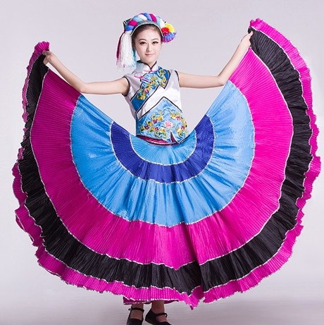 464922813_彝族舞蹈服装 彝族舞蹈服装大摆裙